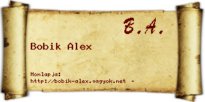 Bobik Alex névjegykártya